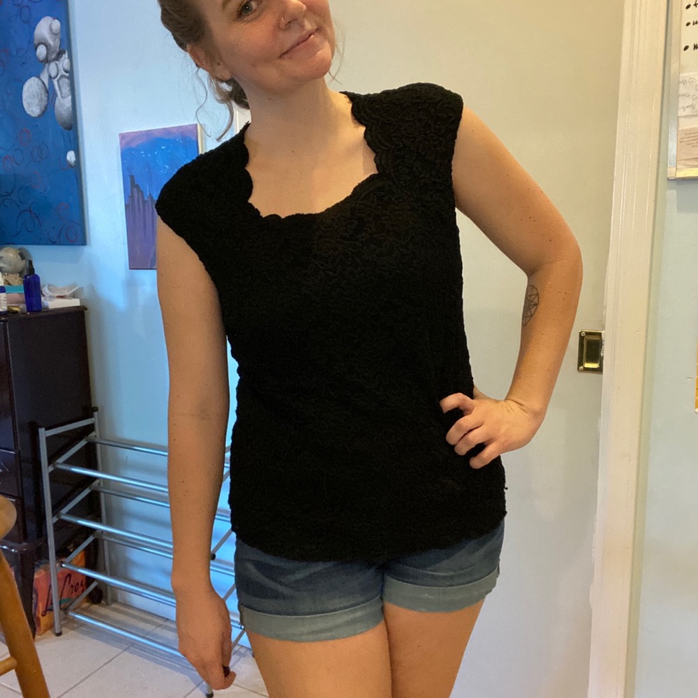 Black lace top